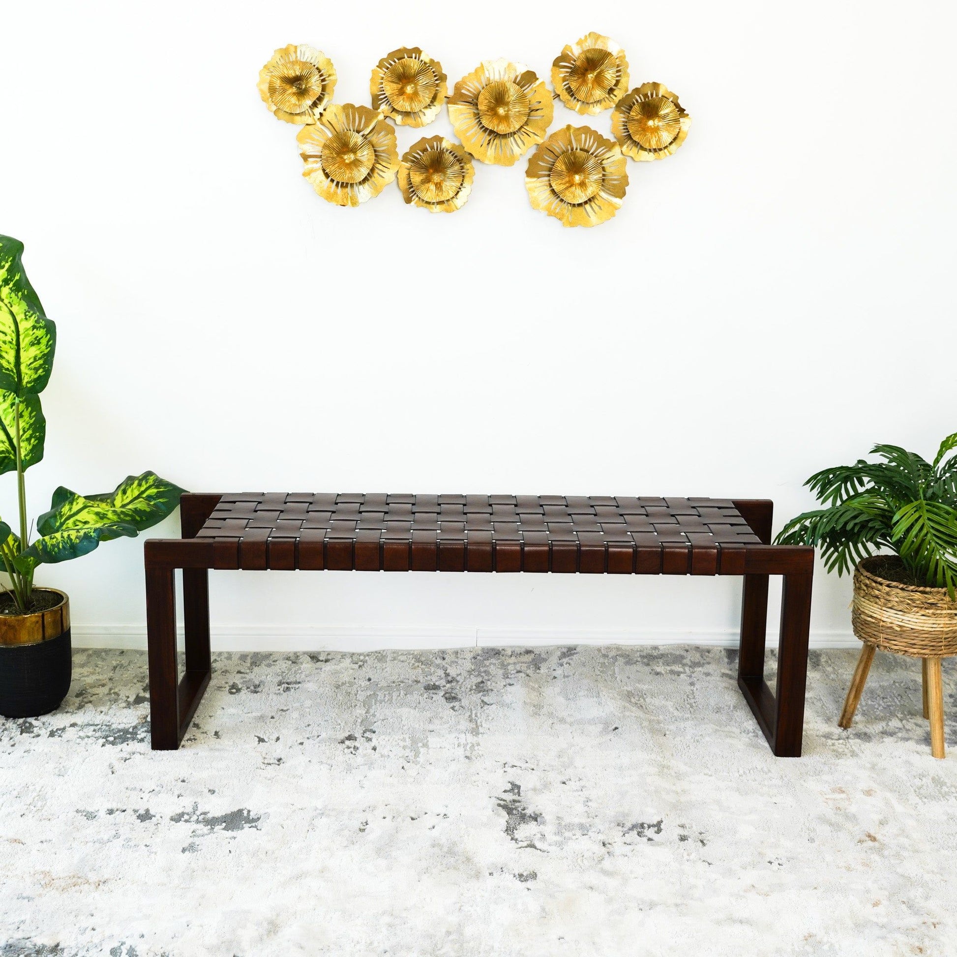 Christina - Bench - Cognac / Dark Brown / Tan - The Sleep Loft - Online Mattress Showroom NYC