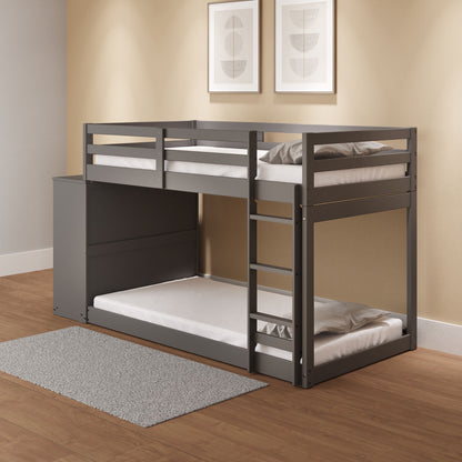 Gaston - Bunk Bed Twin Over Twin With 4 Drawers & 3 Compartments - Gray - The Sleep Loft - Online Mattress Showroom NYC