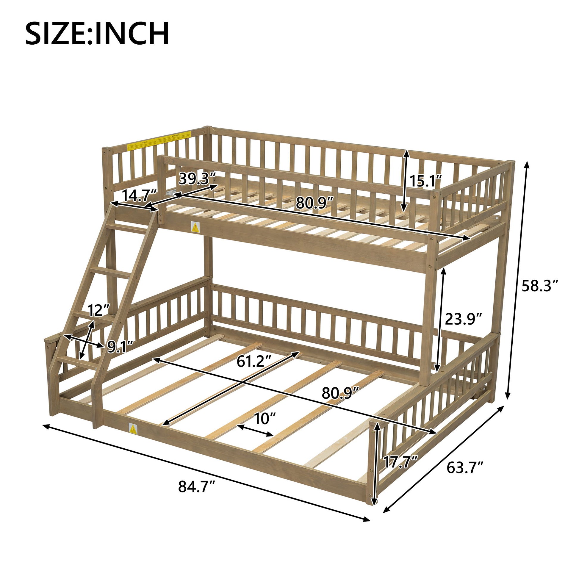 Bunk Bed With Ladder And Guardrails - The Sleep Loft - Online Mattress Showroom NYC