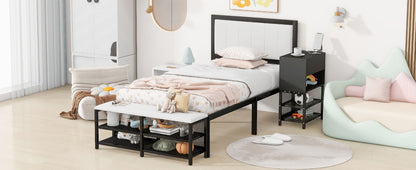 Platform Bed With 2 Tier Storage Shelves, Storage Cabinet - The Sleep Loft - Online Mattress Showroom NYC