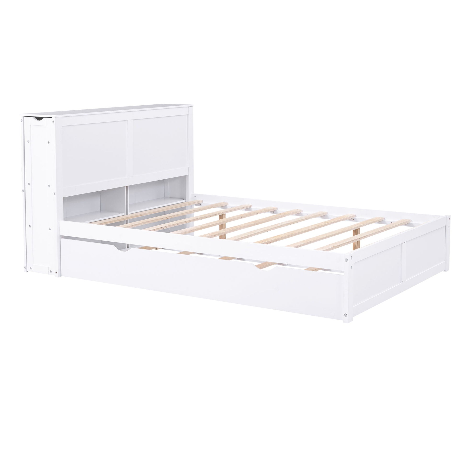 Storage Platform Bed With Pull Out Shelves And Trundle - The Sleep Loft - Online Mattress Showroom NYC