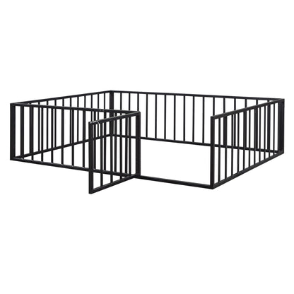 Metal Floor Bed Frame With Fence And Door - The Sleep Loft - Online Mattress Showroom NYC