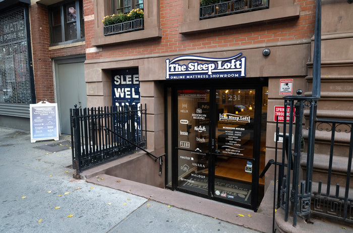 The Sleep Loft Chelsea Helix mattress showroom exterior, 231 West 18th Street, New York City