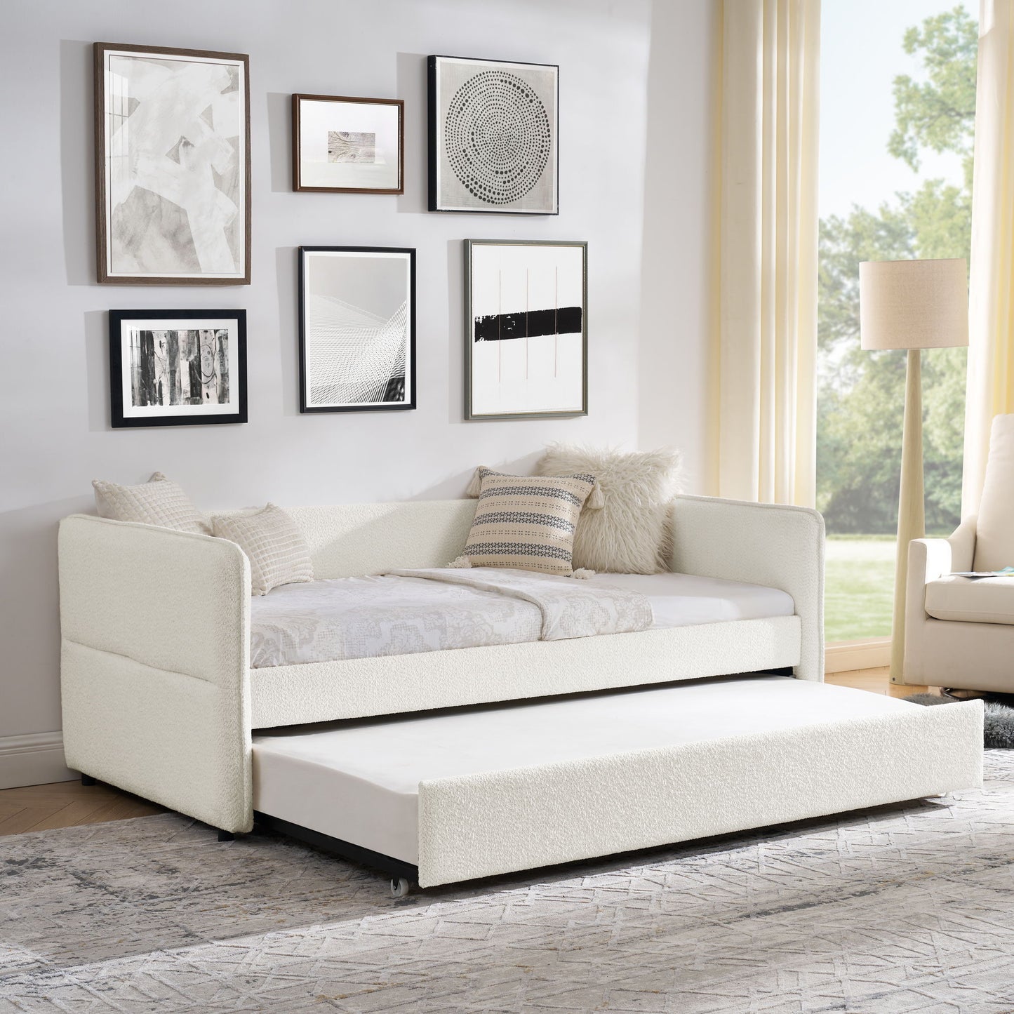 Upholstered Daybed With Pop Up Trundle - The Sleep Loft - Online Mattress Showroom NYC