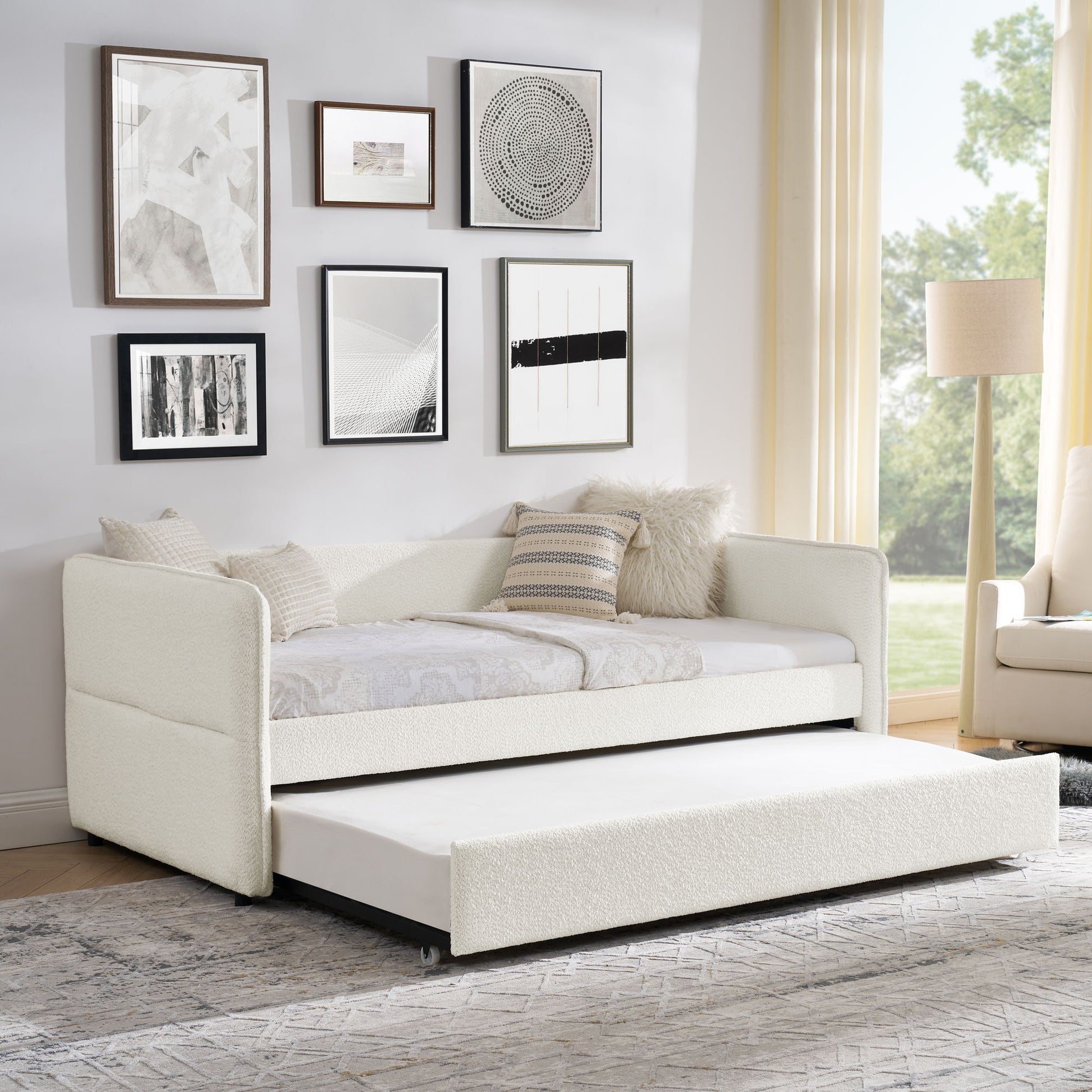 Upholstered Daybed With Pop Up Trundle - The Sleep Loft - Online Mattress Showroom NYC