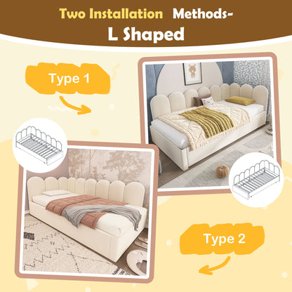 Upholstered Daybed With Metal Slatted Base - The Sleep Loft - Online Mattress Showroom NYC