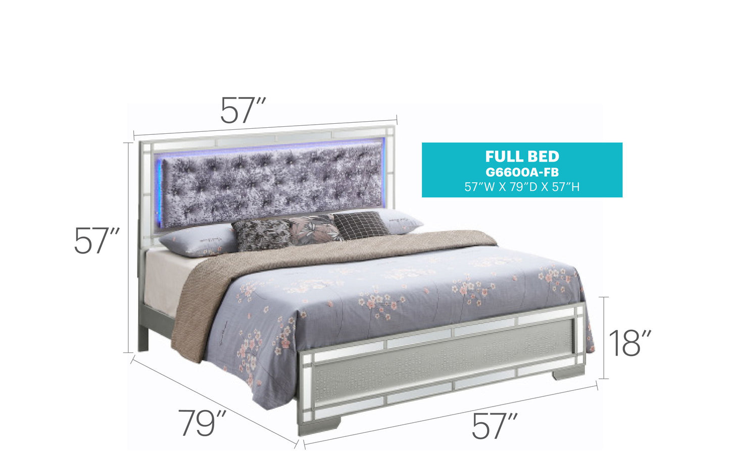 Madison - Upholstered Bed With LED - The Sleep Loft - Online Mattress Showroom NYC