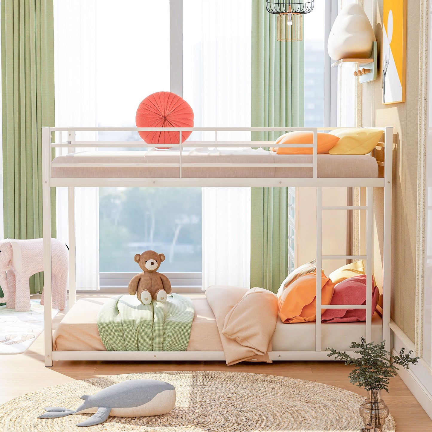 Metal Bunk Bed, Low Bunk Bed With Ladder - The Sleep Loft - Online Mattress Showroom NYC