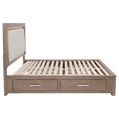 Gibbons - LED Storage Bed With Upholstered Headboard - The Sleep Loft - Online Mattress Showroom NYC