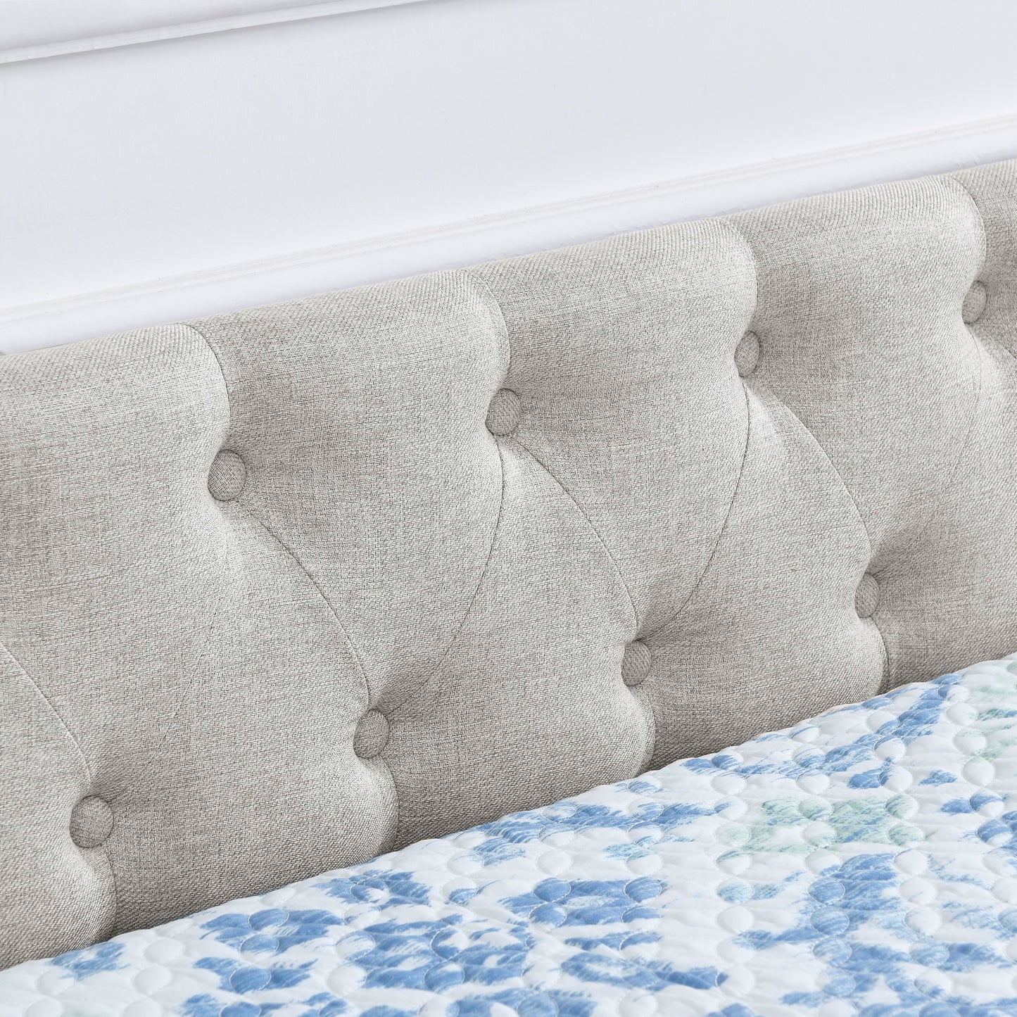 Upholstered Tufted Daybed With Drawers, Waved Arms - The Sleep Loft - Online Mattress Showroom NYC