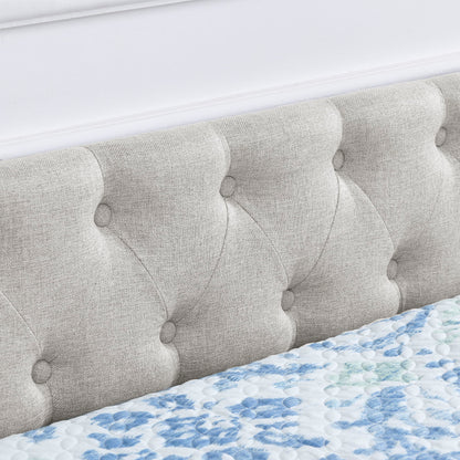 Upholstered Tufted Daybed With Drawers, Waved Arms - The Sleep Loft - Online Mattress Showroom NYC