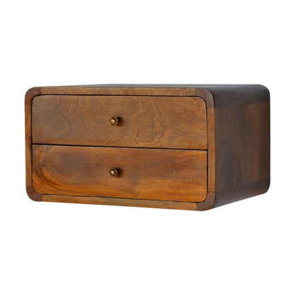 Curved Wall Mounted Bedside Nightstand - The Sleep Loft - Online Mattress Showroom NYC