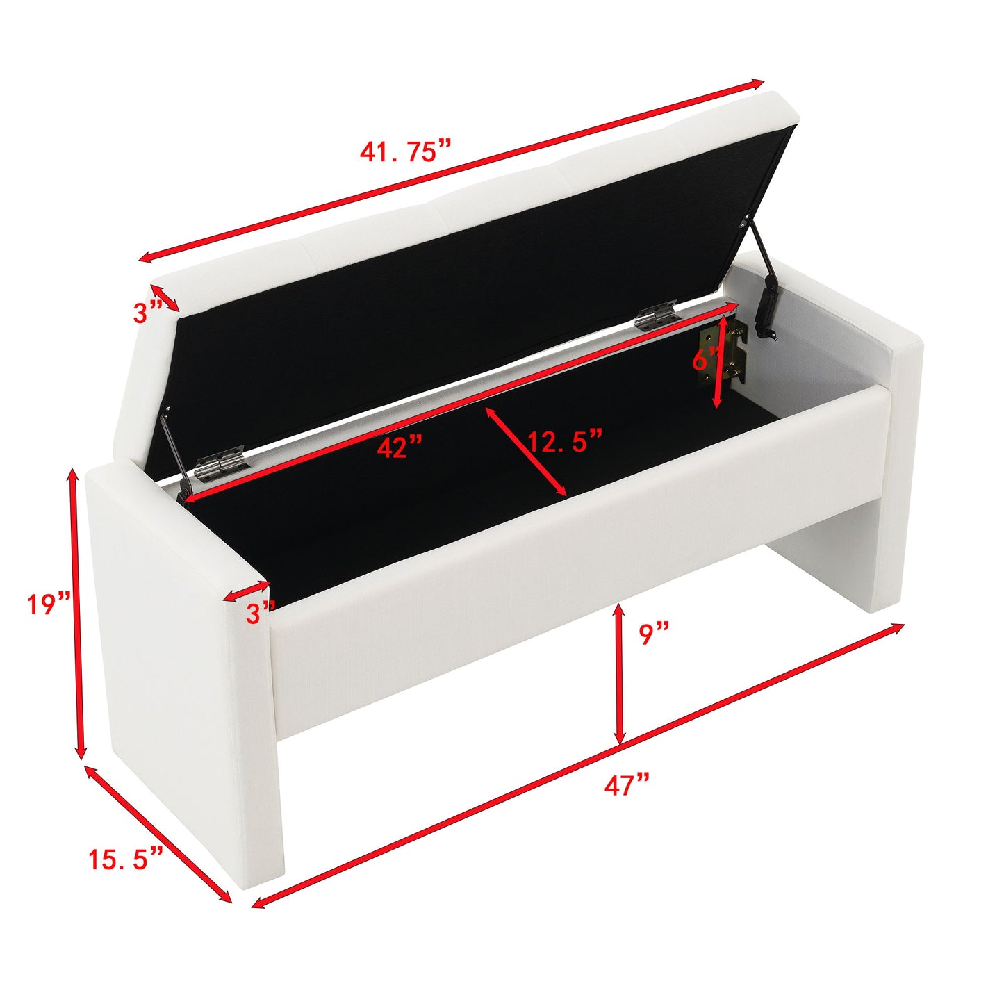 Modern Upholstered Large Bed End Bench With Storage - The Sleep Loft - Online Mattress Showroom NYC