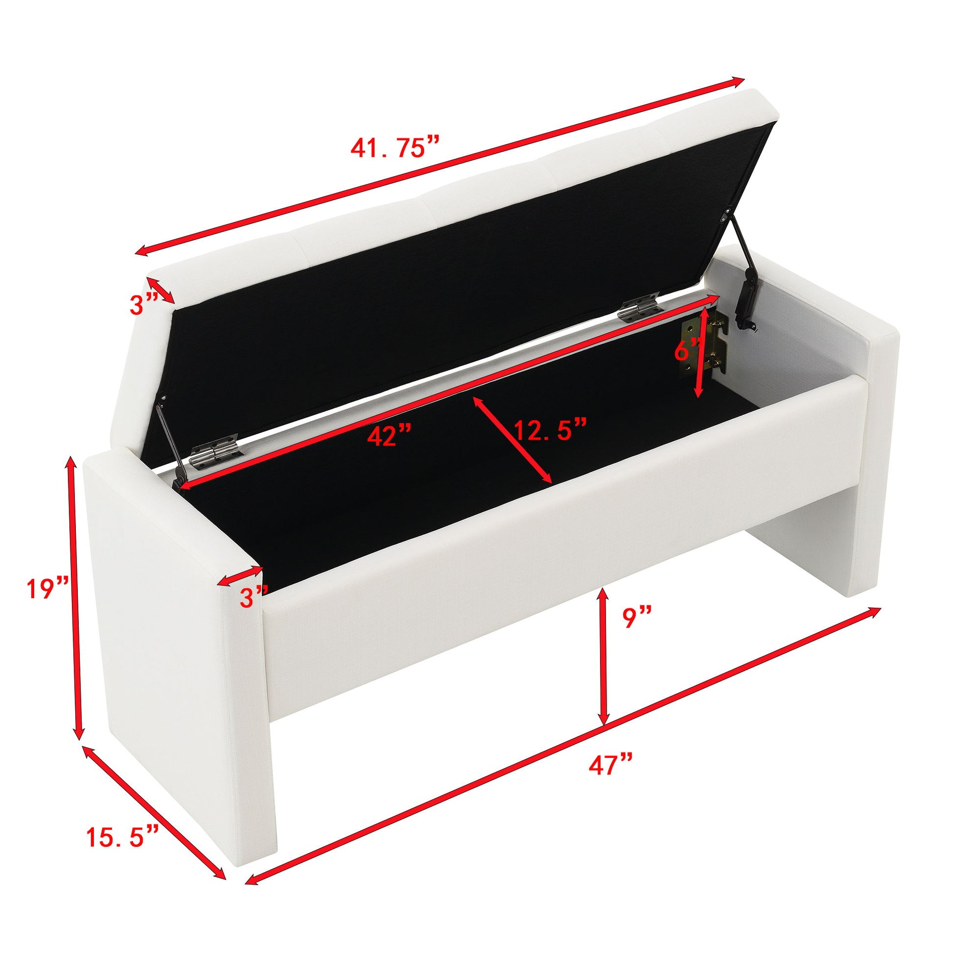 Modern Upholstered Large Bed End Bench With Storage - The Sleep Loft - Online Mattress Showroom NYC