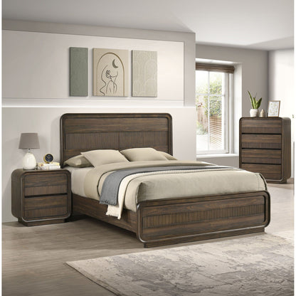 Flair Rounded Edges Nightstand, 2 Drawer Storage - Brown - The Sleep Loft - Online Mattress Showroom NYC