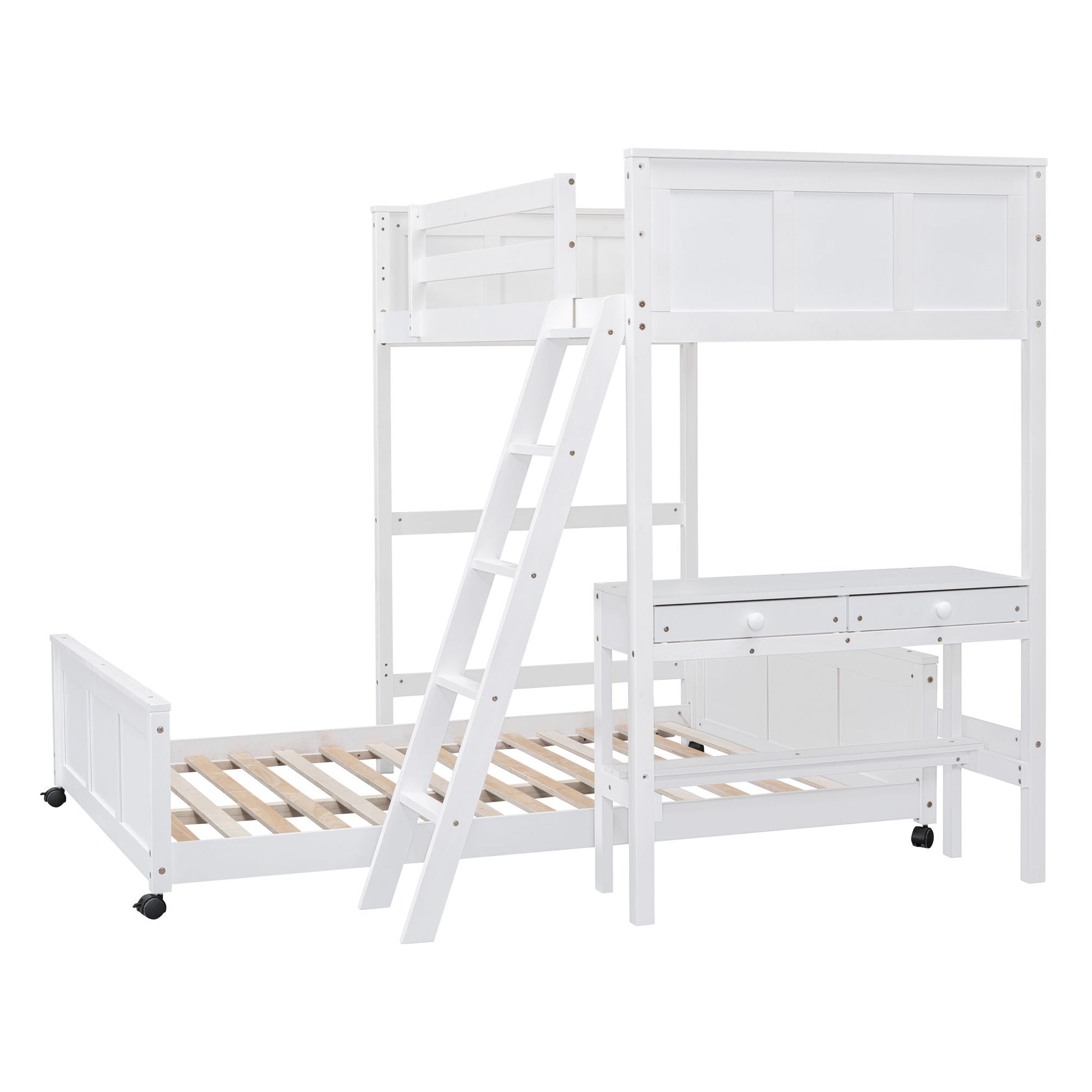 Full Over Full Bunk Bed With Desk - The Sleep Loft - Online Mattress Showroom NYC