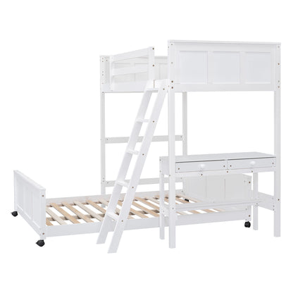 Full Over Full Bunk Bed With Desk - The Sleep Loft - Online Mattress Showroom NYC