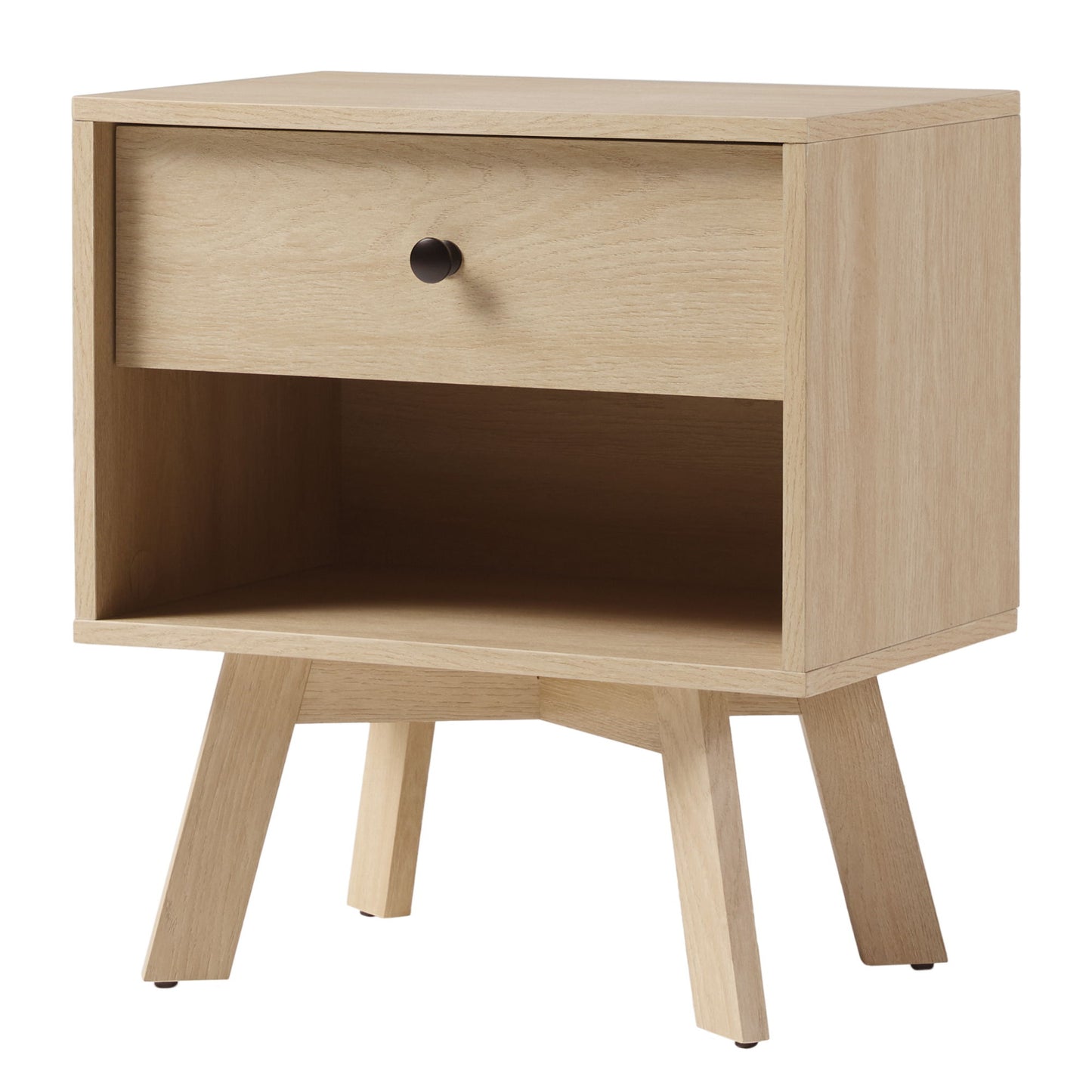 Mid-Century Modern Minimalist 1 Drawer Nightstand - The Sleep Loft - Online Mattress Showroom NYC