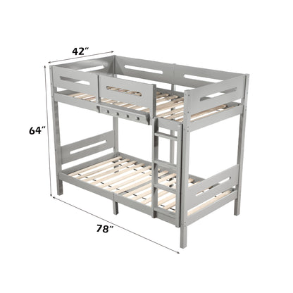 Edah - Twin Twin Bunk Bed - Gray - The Sleep Loft - Online Mattress Showroom NYC