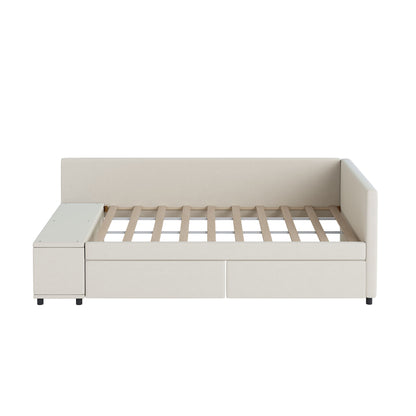L Shaped Upholstered Platform Bed With Storage And Drawers - The Sleep Loft - Online Mattress Showroom NYC