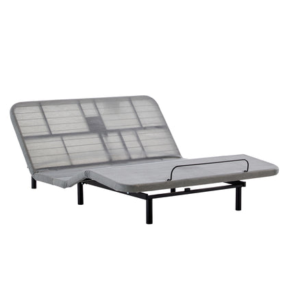 Caron - Queen Size Upholstered Wingback Bed With Adjustable Base Bundle Set - Ivory - The Sleep Loft - Online Mattress Showroom NYC