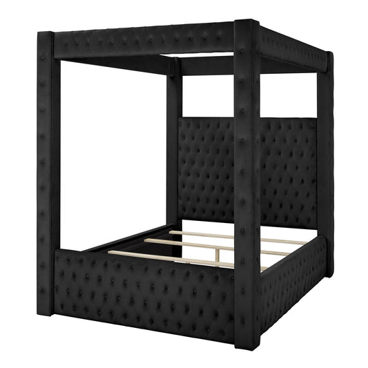 Modern 4 Poster Bed With Tufted Headboard And Footboard - The Sleep Loft - Online Mattress Showroom NYC