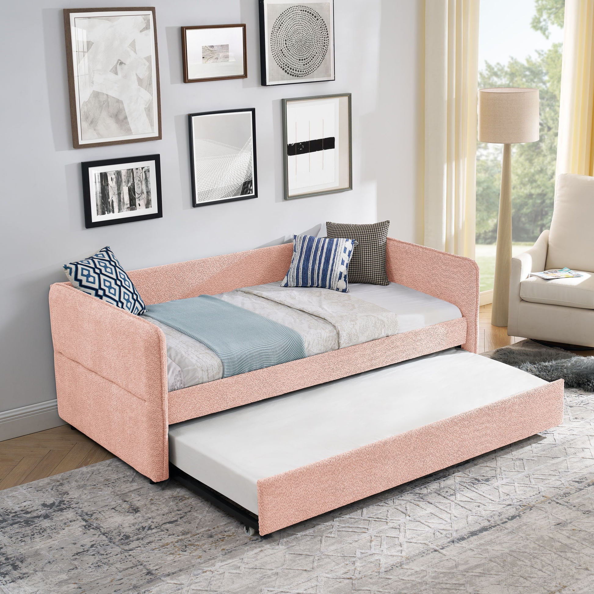 Upholstered Daybed With Pop Up Trundle - The Sleep Loft - Online Mattress Showroom NYC