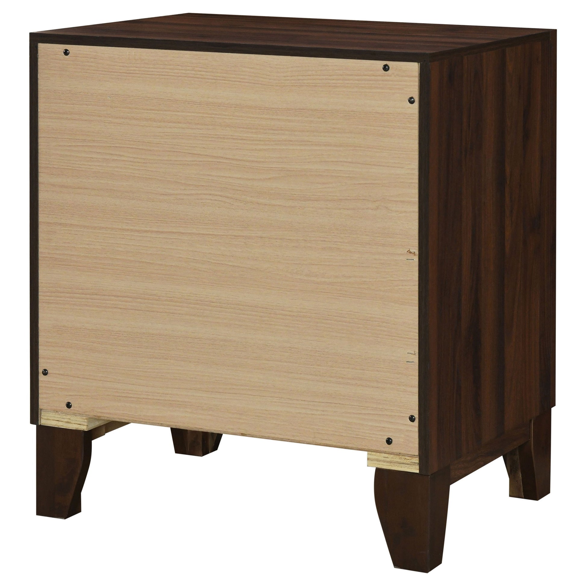 Anza - 2 Drawer Nightstand Bedside Table With Smooth Storage - Walnut - The Sleep Loft - Online Mattress Showroom NYC