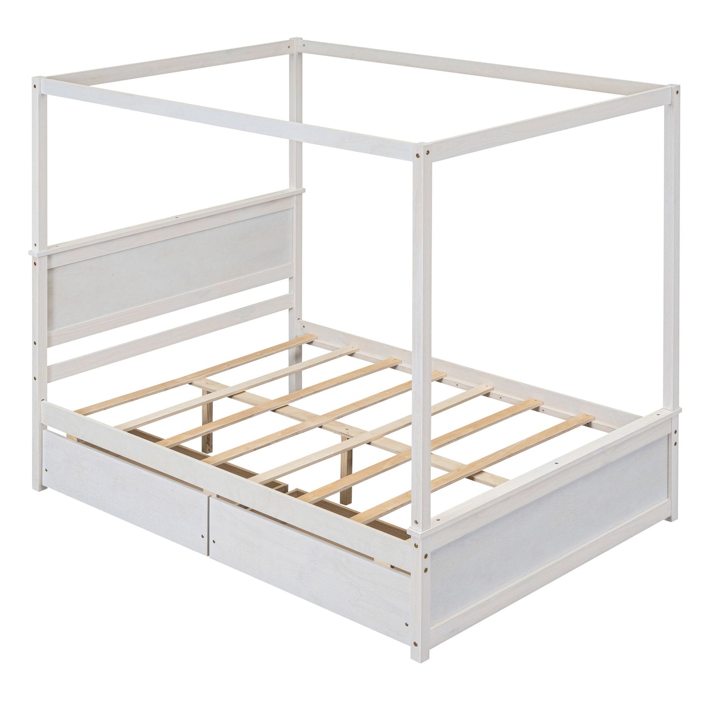 Canopy Platform Bed With Drawers, Support Slats, No Box Spring Needed - The Sleep Loft - Online Mattress Showroom NYC