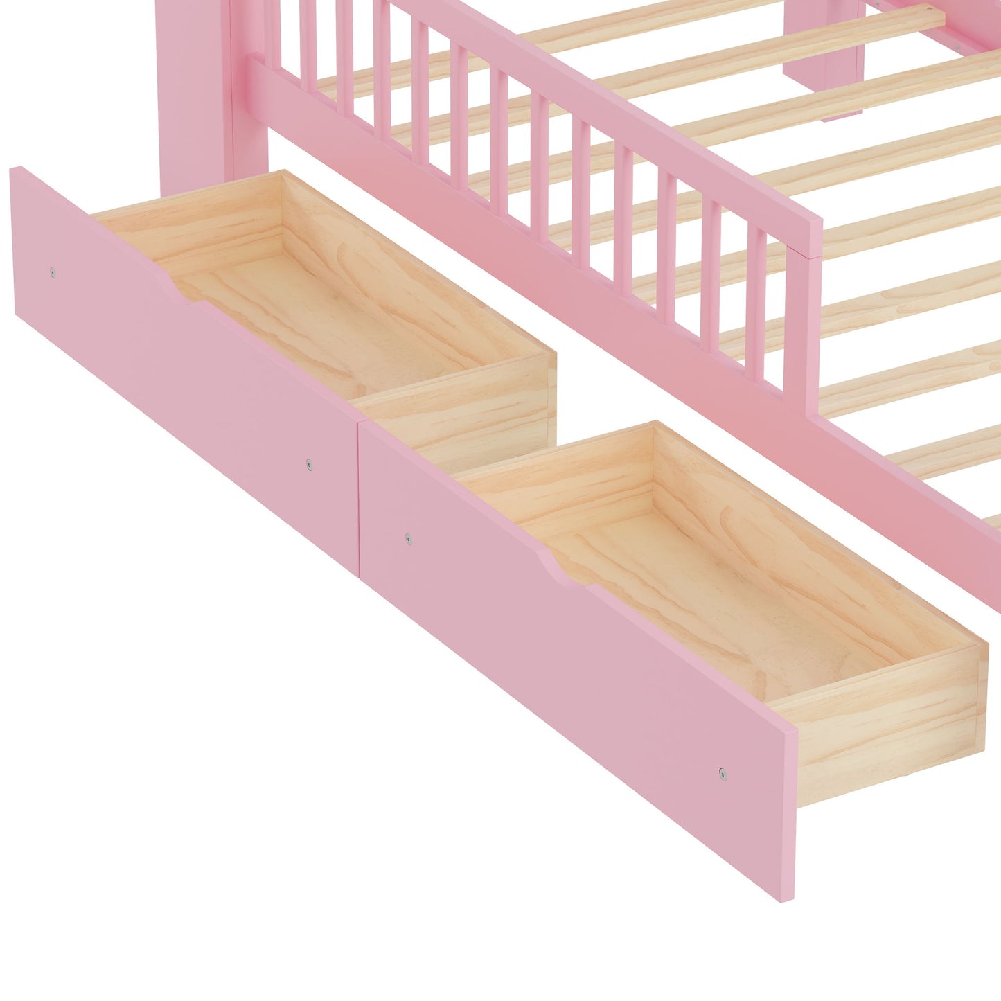 Bed With Headboard Storage Rack, 2 Under Bed Drawers, 3 Side Guardrails For Safety - The Sleep Loft - Online Mattress Showroom NYC