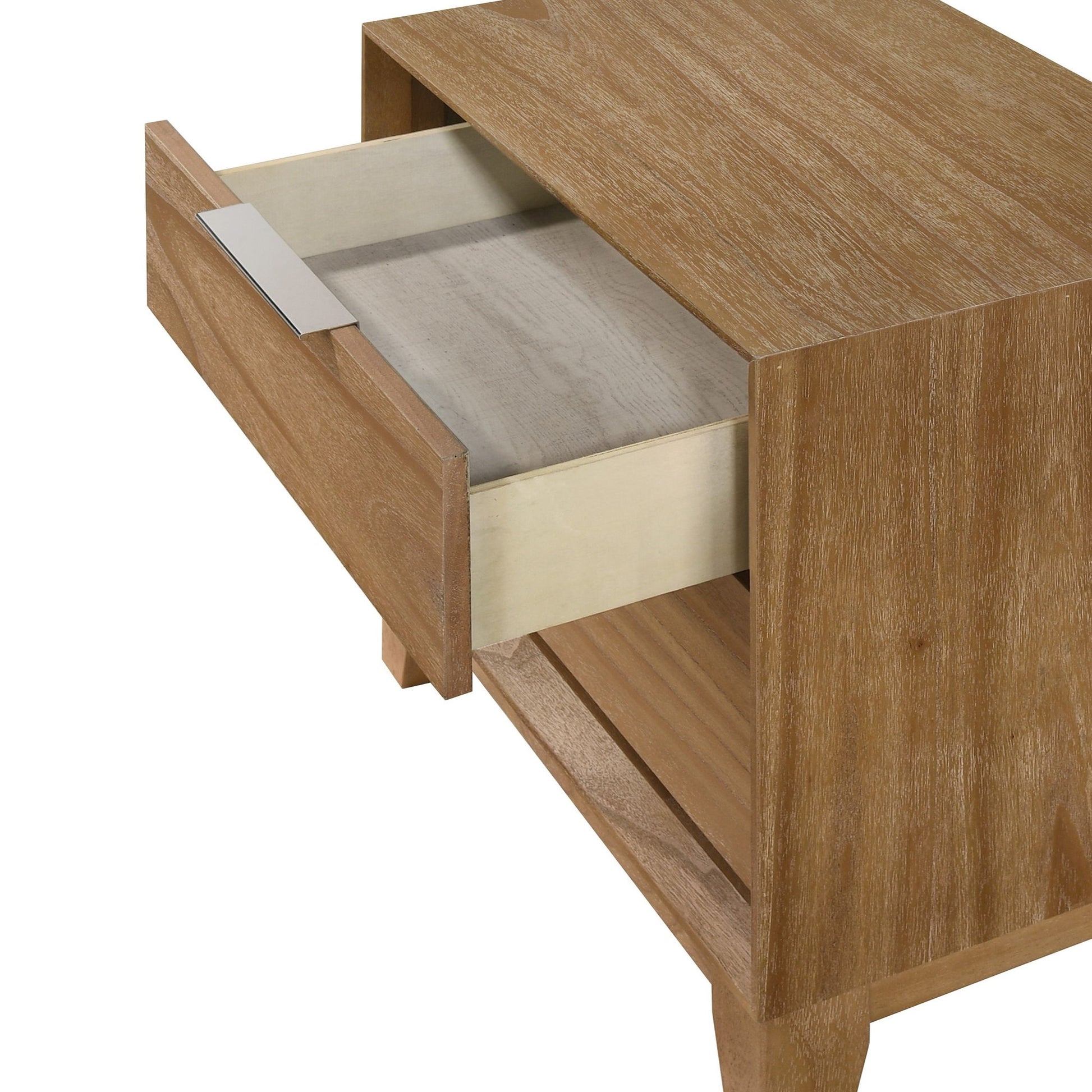 1 Piece 2 Drawer Nightstand - Natural Wood - The Sleep Loft - Online Mattress Showroom NYC