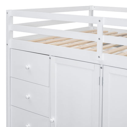 Loft Bed With Built In Wardrobes, Cabinets And Drawers - The Sleep Loft - Online Mattress Showroom NYC