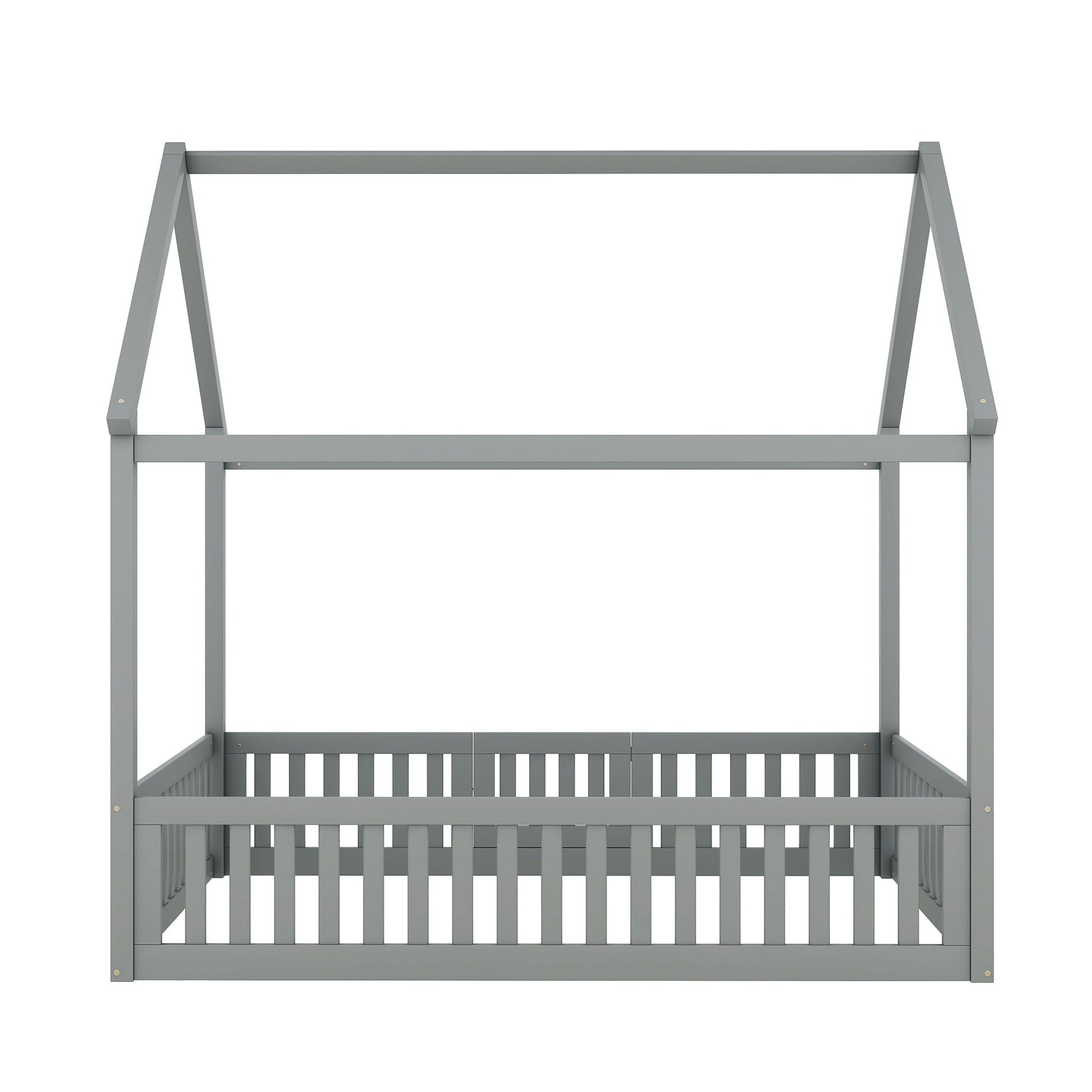Wood House Bed With Fence And Door - The Sleep Loft - Online Mattress Showroom NYC