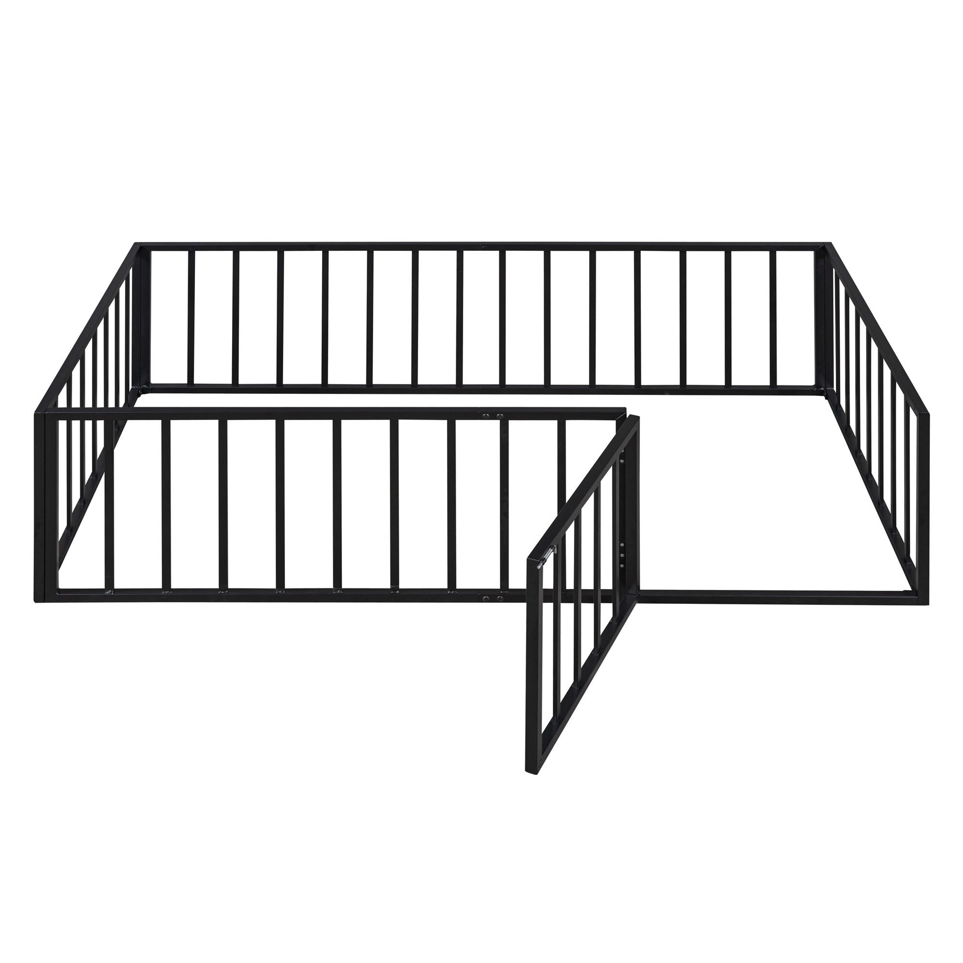 Metal Floor Bed Frame With Fence And Door - The Sleep Loft - Online Mattress Showroom NYC