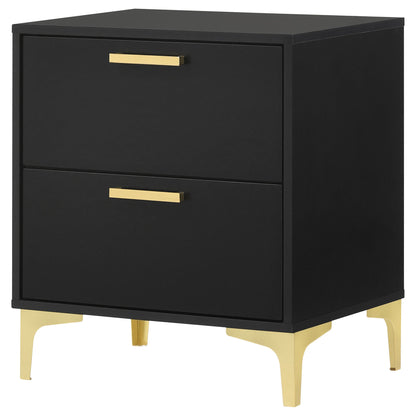 2 Drawer Rectangular Nightstand - Black - The Sleep Loft - Online Mattress Showroom NYC