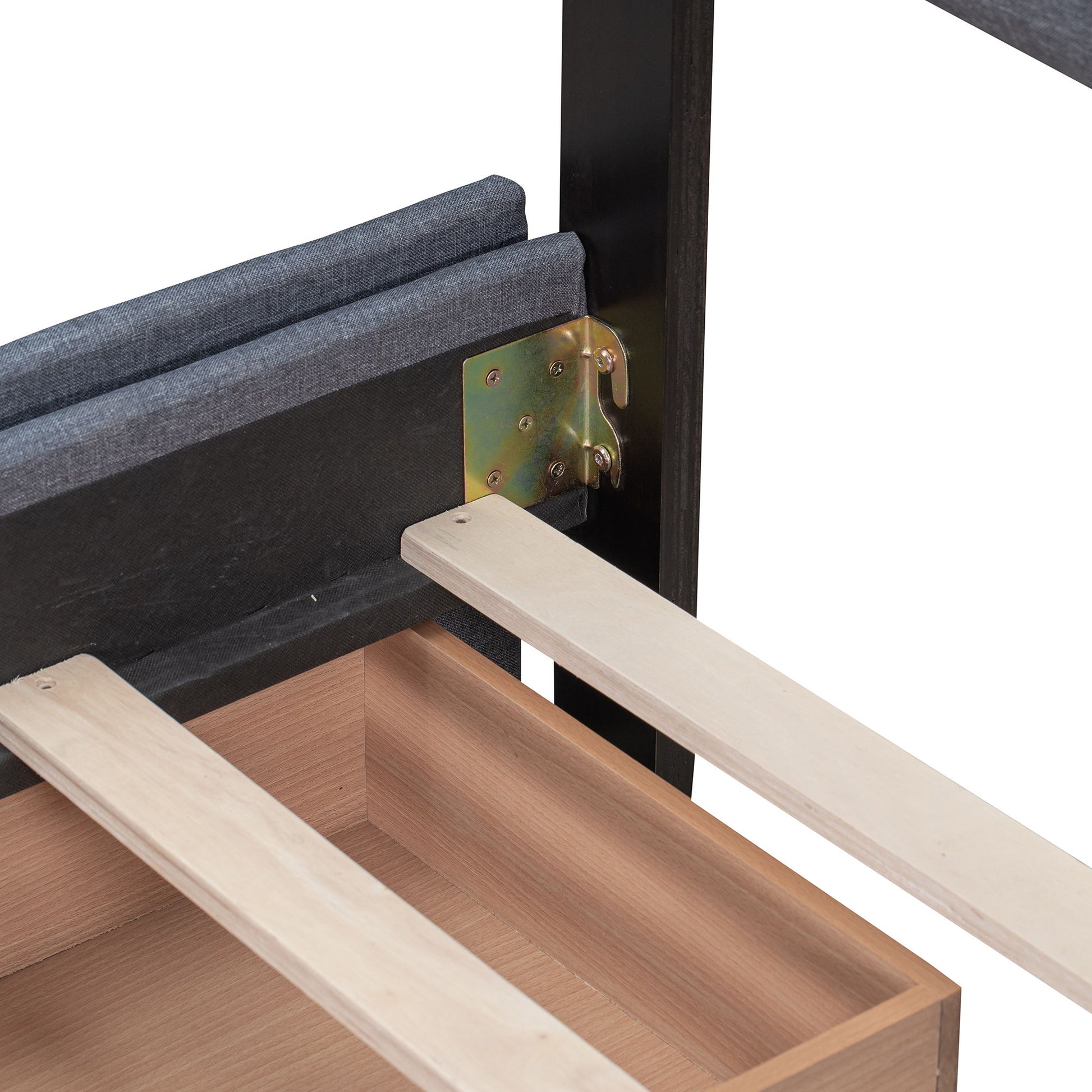 Upholstered Platform Bed With Classic Headboard And Drawers, No Box Spring Needed - The Sleep Loft - Online Mattress Showroom NYC