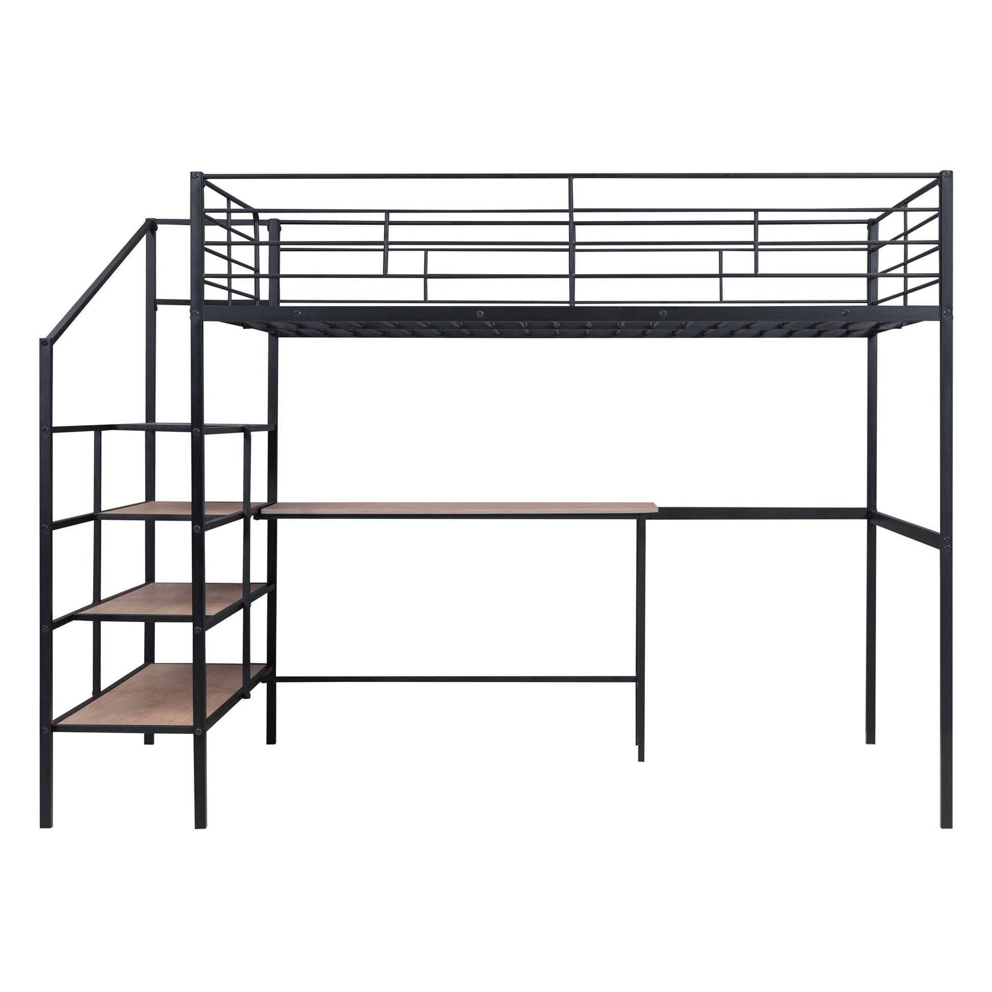 Loft Bed With Desk And Lateral Storage Ladder - The Sleep Loft - Online Mattress Showroom NYC