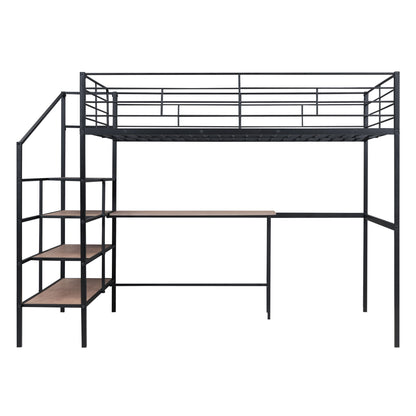 Loft Bed With Desk And Lateral Storage Ladder - The Sleep Loft - Online Mattress Showroom NYC