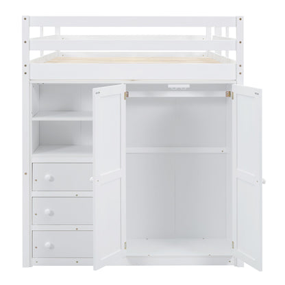 Loft Bed With Built In Wardrobe, Shelves And Drawers - The Sleep Loft - Online Mattress Showroom NYC