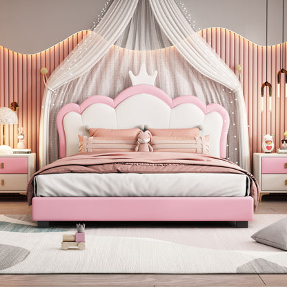 Upholstered Princess Platform Bed With Crown Headboard - The Sleep Loft - Online Mattress Showroom NYC