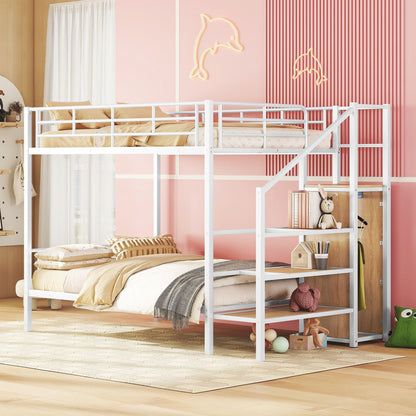 Bunk Bed With Lateral Storage Ladder And Wardrobe - The Sleep Loft - Online Mattress Showroom NYC