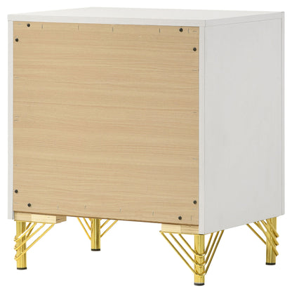 Chesney - 2 Drawer Nightstand With Trim, Bedroom Side Table - White - The Sleep Loft - Online Mattress Showroom NYC