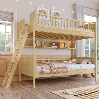Bunk Bed With 3 Storage Shelves, Adjustable Ladder Left Or Right - The Sleep Loft - Online Mattress Showroom NYC