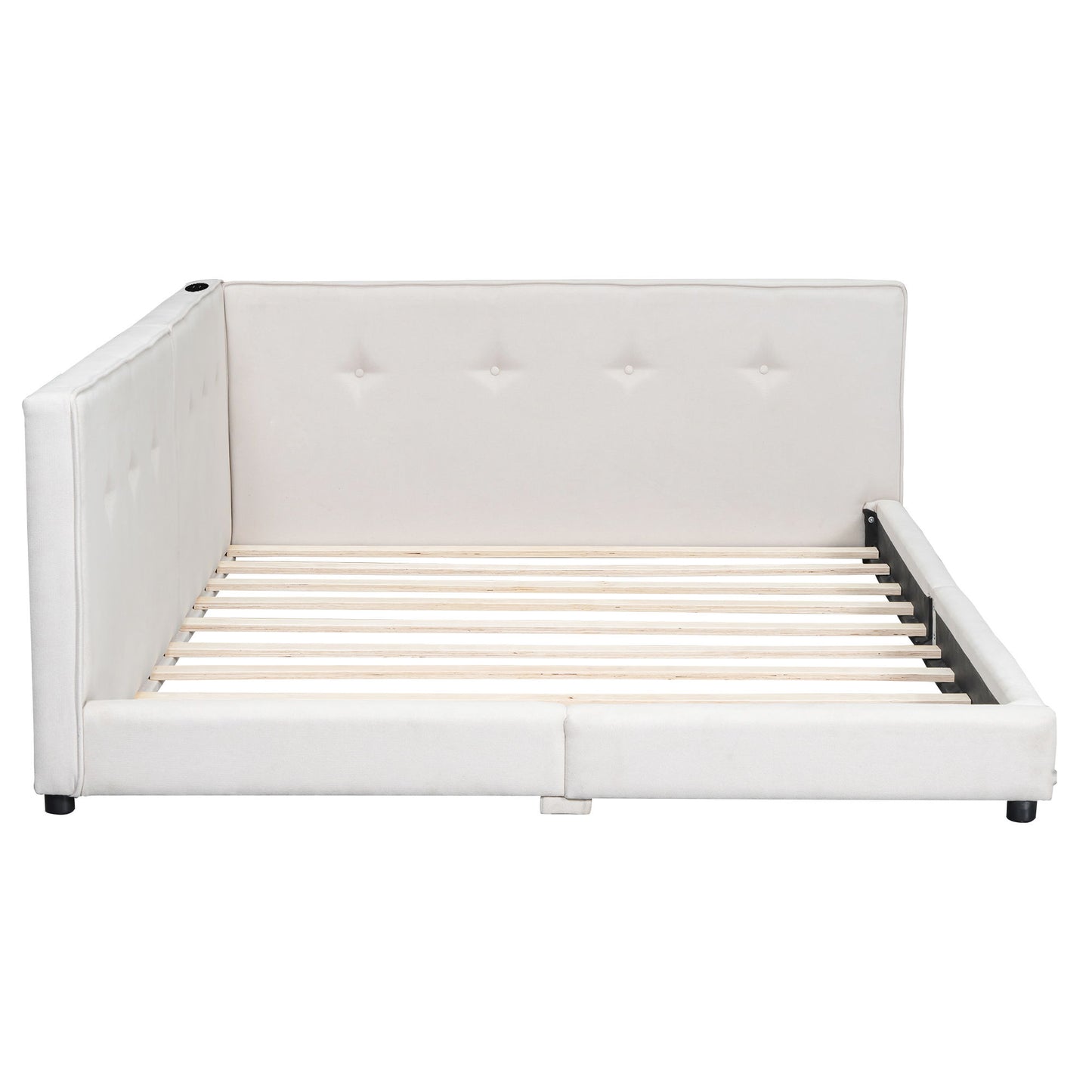 Modern Upholstered Platform Bed With USB Ports And LED Belt - The Sleep Loft - Online Mattress Showroom NYC