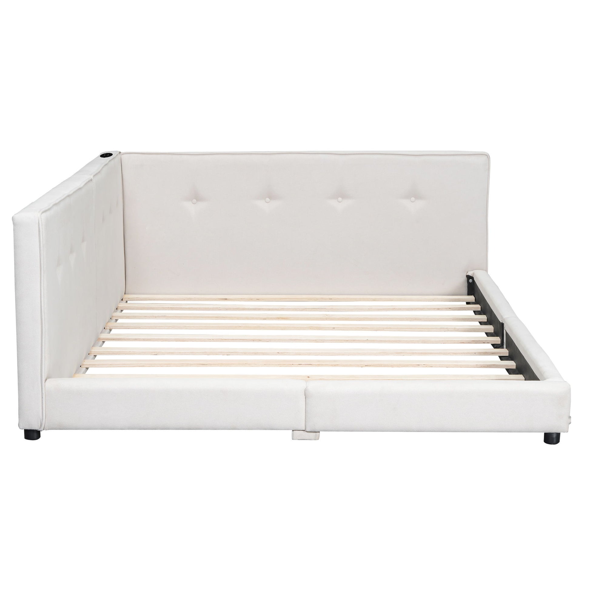 Modern Upholstered Platform Bed With USB Ports And LED Belt - The Sleep Loft - Online Mattress Showroom NYC