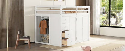 Loft Bed With Built In Wardrobes, Cabinets And Drawers - The Sleep Loft - Online Mattress Showroom NYC