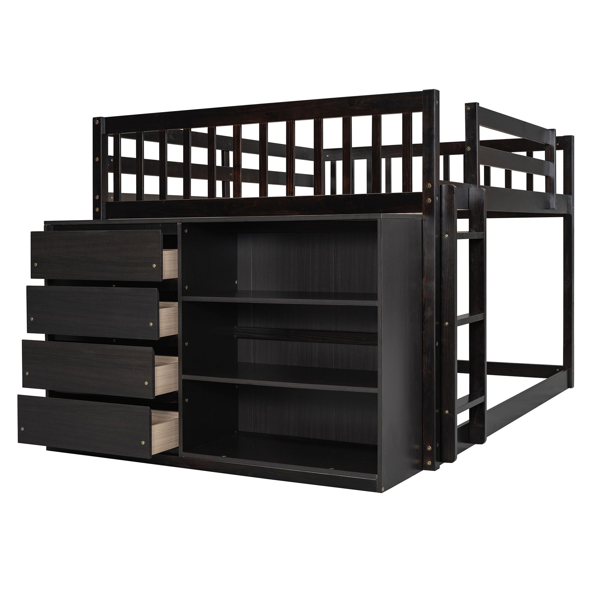 Bunk Bed With 4 Drawers And 3 Shelves - The Sleep Loft - Online Mattress Showroom NYC