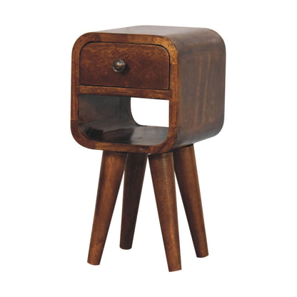 Mini California Curved Nightstand Wth Lower Slot - The Sleep Loft - Online Mattress Showroom NYC