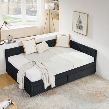 Upholstered Tufted Daybed Frame With Storage Drawers - The Sleep Loft - Online Mattress Showroom NYC