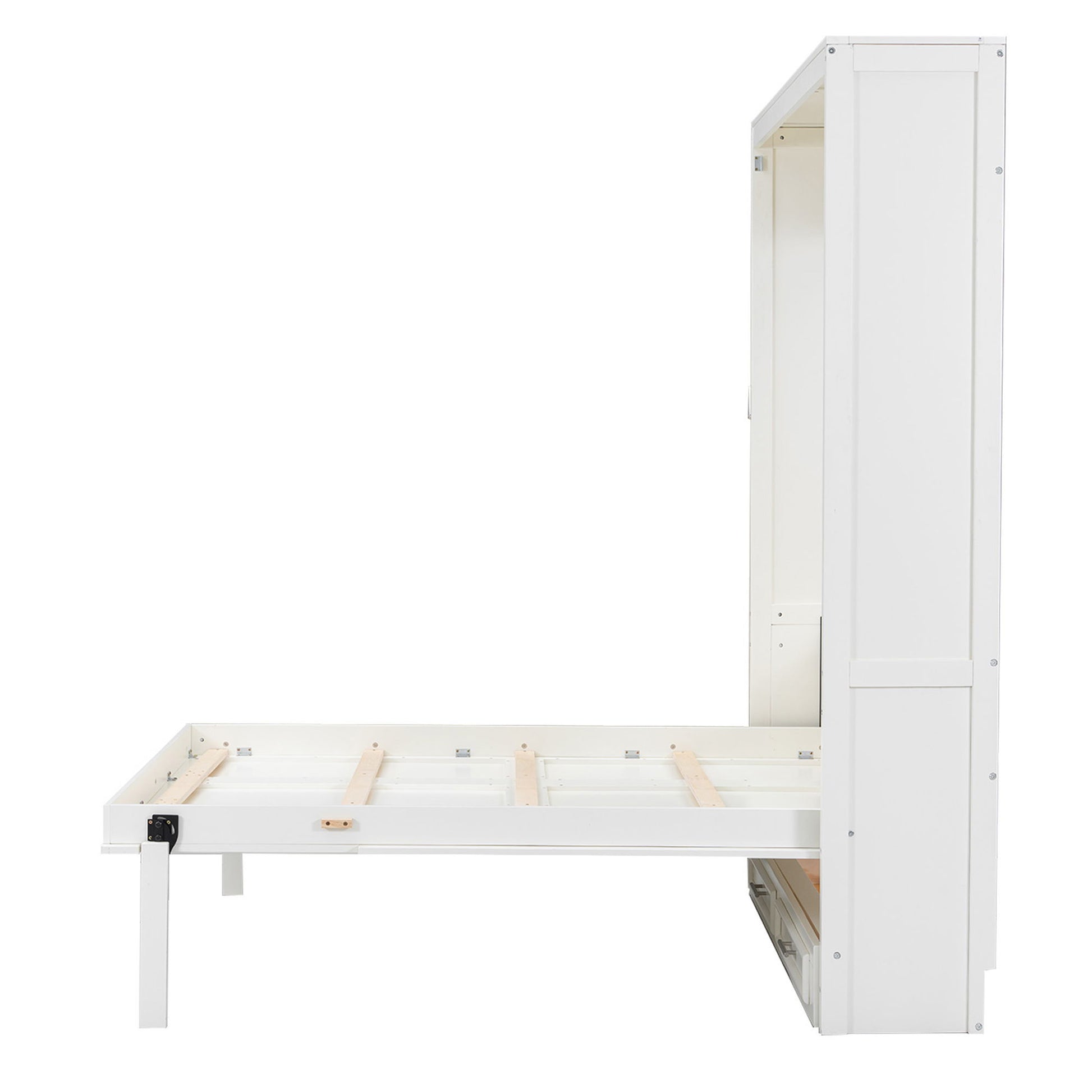 Full Size Murphy Bed With 2 Drawers - Beige - The Sleep Loft - Online Mattress Showroom NYC
